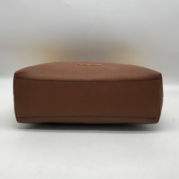 Michael Kors Women's Karson Luggage/Citrus Pebbled Leather Large Hobo Bag - Picture 5 of 12